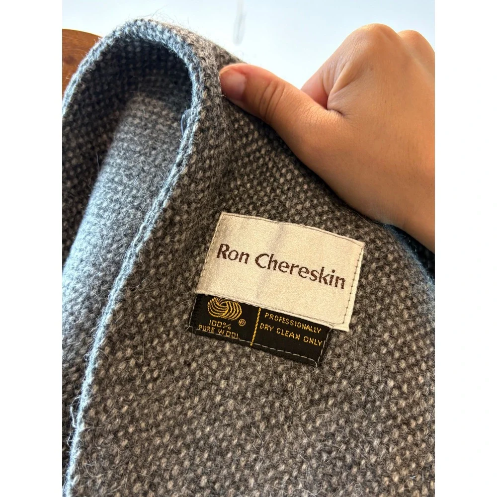 Ron Chereskin Sport Coat Men Medium Grey Tweed Wool Single Button Blazer Vintage